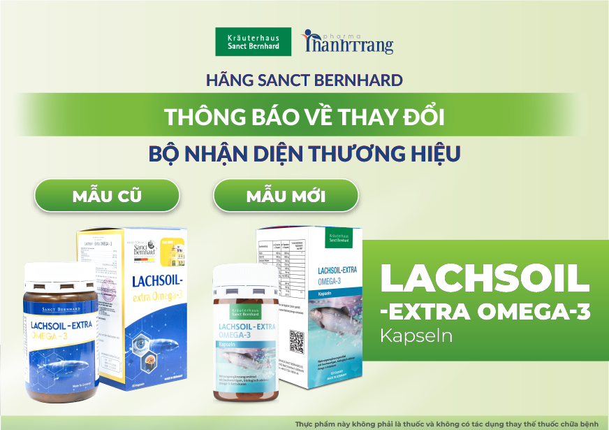 Bộ nhận diện thương hiệu mẫu mới của Lachsoil – Extra Omega-3 Sanct Bernhard.