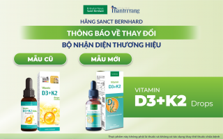 THÔNG BÁO THAY ĐỔI NHẬN DIỆN THƯƠNG HIỆU VITAMIN D3K2 DROPS 10 ML SANCT BERNHARD