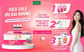 MUA COLLAGEN BEAUTY-DRINK TẶNG NGAY BỔ TÓC HAARFITT – ƯU ĐÃI CỰC SỐC THÁNG 11/2025