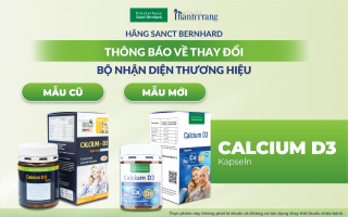 THÔNG BÁO THAY ĐỔI BỘ NHẬN DIỆN THƯƠNG HIỆU VIÊN UỐNG CALCIUM D3 KAPSELN SANCT BERNHARD