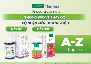 THÔNG BÁO THAY ĐỔI NHẬN DIỆN THƯƠNG HIỆU VIÊN UỐNG A-Z KAPSELN SANCT BERNHARD