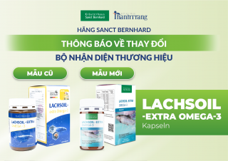 THÔNG BÁO THAY ĐỔI NHẬN DIỆN THƯƠNG HIỆU VIÊN UỐNG LACHSOIL OMEGA 3 SANCT BERNHARD