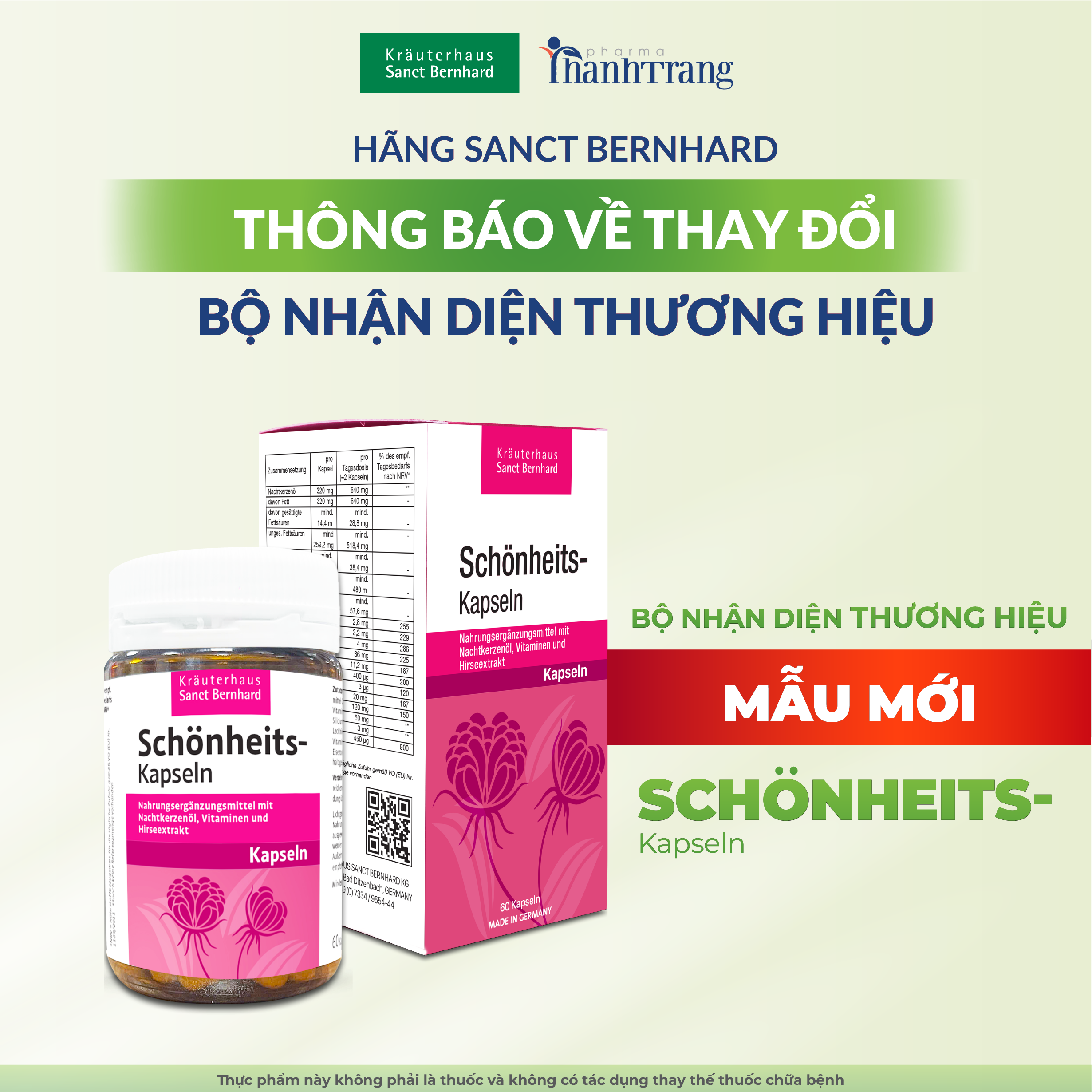 Dầu Hoa Anh Thảo Sanct Bernhard 60 viên - Viên Uống Điều Hoà Nội Tiết Tố